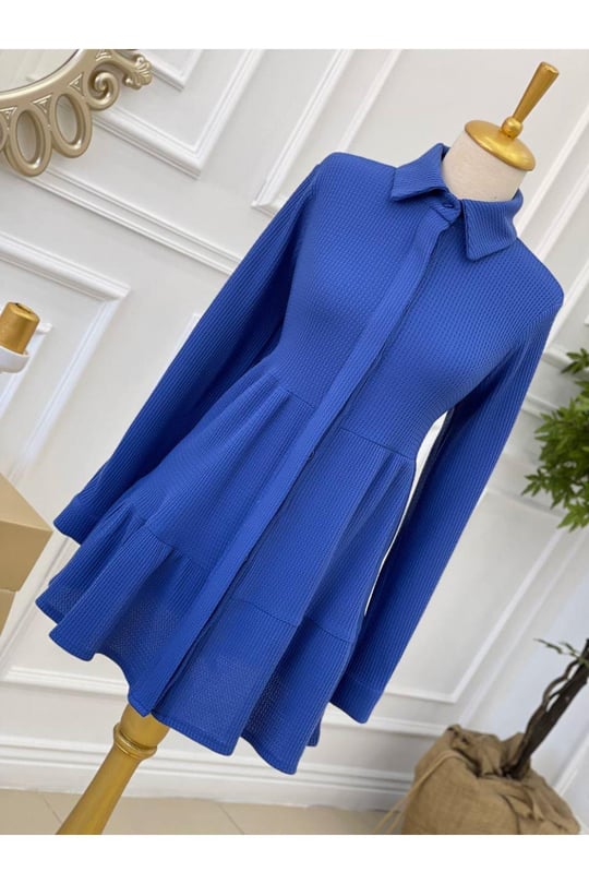 Katlı Salaş Tunik 2074-Mavi