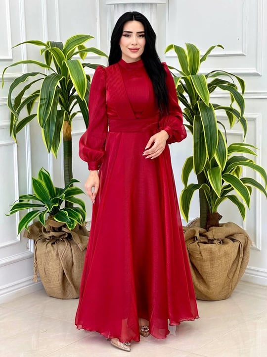 Kemerli Jan Jan Elbise 4570 t-24 Kırmızı