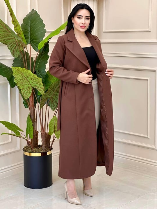 Klasik Ara Boy Kaşe  Kaban 5144 t-24 Kahverengi