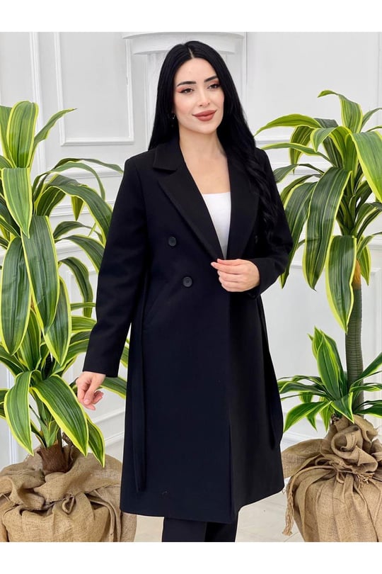 Klasik Kaşe Kaban 3076-Siyah