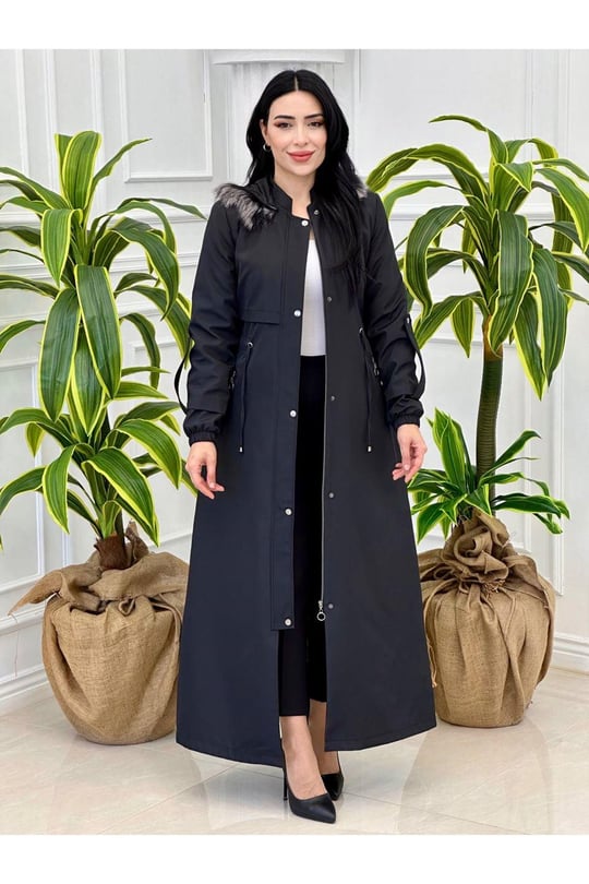 Kol Apolet Tam Boy Parka 4211-Siyah