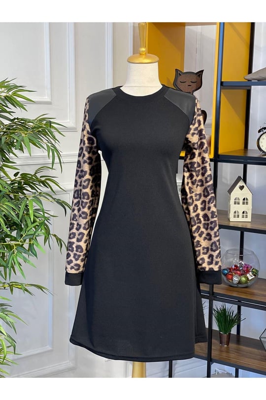 Kol Leopar Tunik 722-Siyah