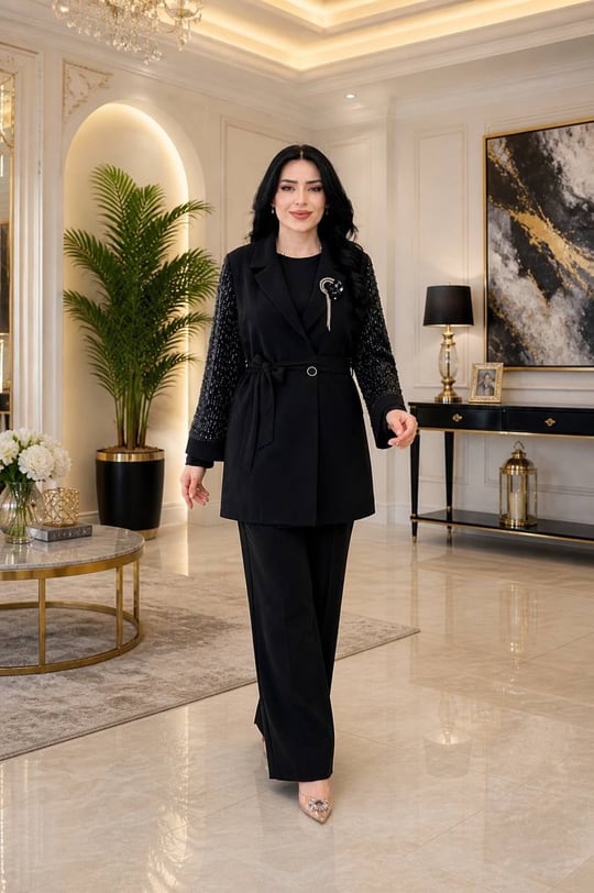 Kol Payet İşleme Üç'lü Takım 3015 T-26 Siyah