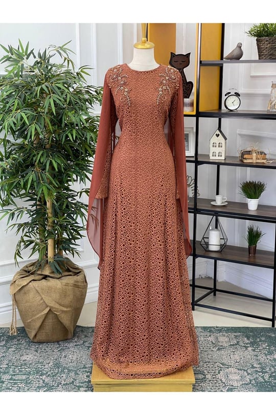 Kol Pelerim Pile Abiye 8697-Taba