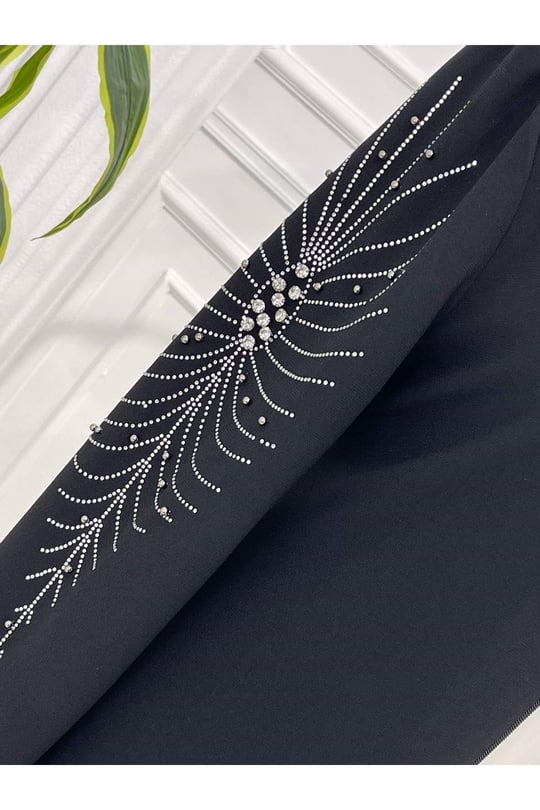 Kol Taş İşleme Ferace 773-Siyah