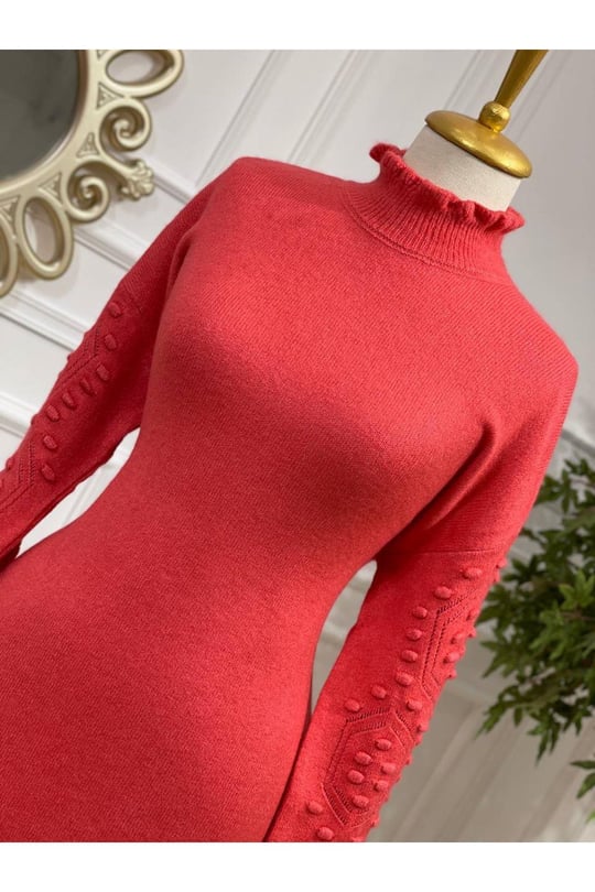 Kol Tomucuk Yumoş Tunik 7088-pembe