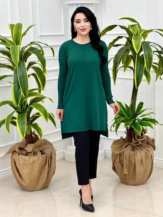 Kolları Fitilli Tunik 140128 T-24 Zümrüt Yeşil