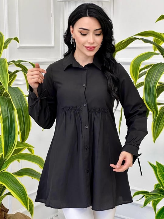 Kolu İpli Tunik Gömlek 5081 T-24 Siyah