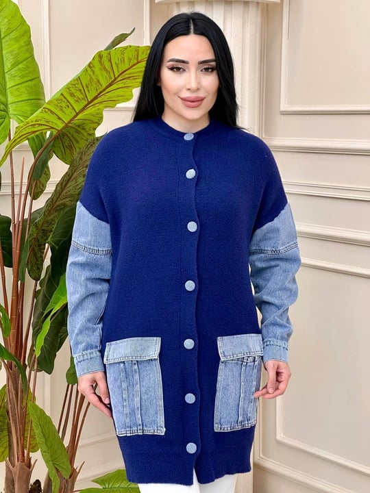Kolu Kot Angora Hırka 7630 t-24 Lacivert