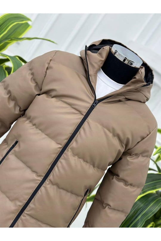 KRT Deri Şişme Mont 1234-Vizon
