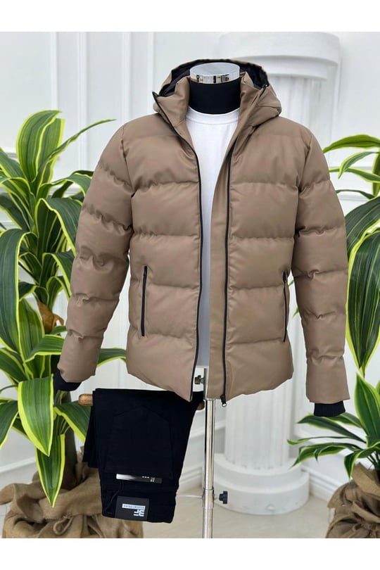 KRT Deri Şişme Mont 1234-Vizon