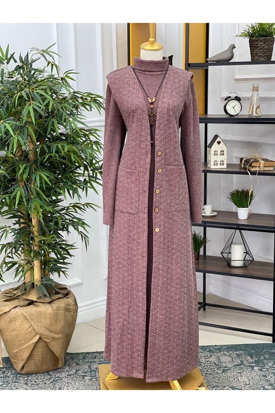 Küçük Puantiyeli Anne Elbise 3821-Purdra