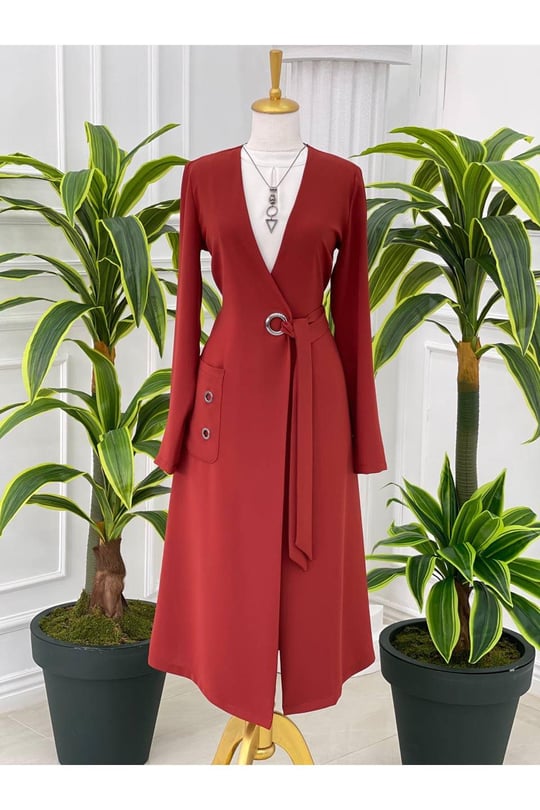 Kuş Gözü Bağlama Giy-Çık 4002-Kiremit