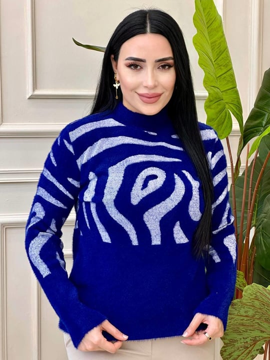 Leopar Sakalı Bluz 5175 t-24 Mavi