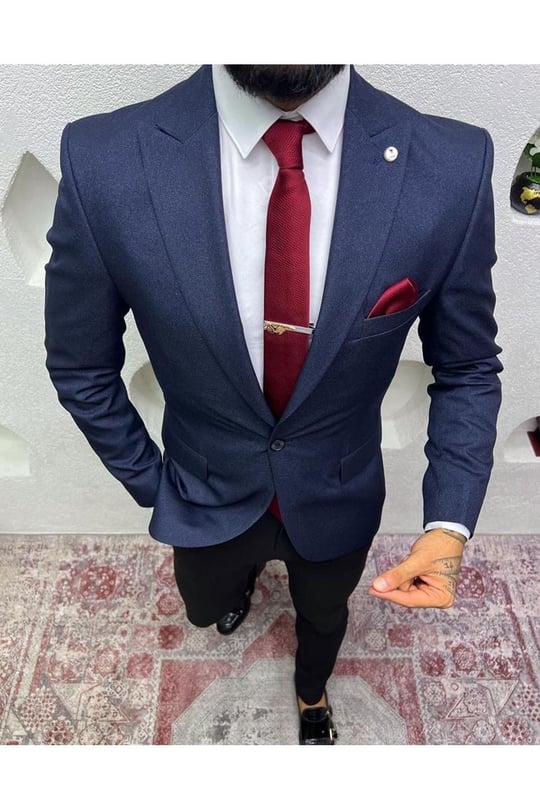 Longman Tek Ceket 1123-Lacivert