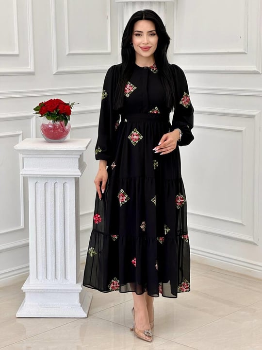 Miss İndigo Elbise 1330-2  T-24 Siyah