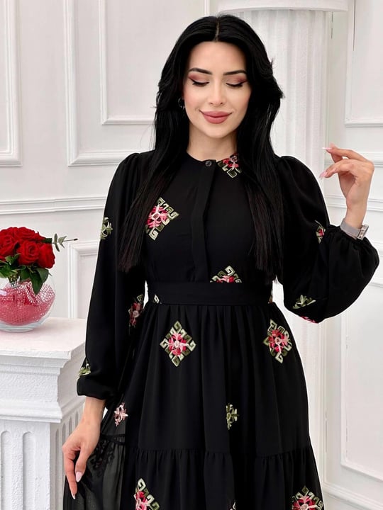 Miss İndigo Elbise 1330-2  T-24 Siyah