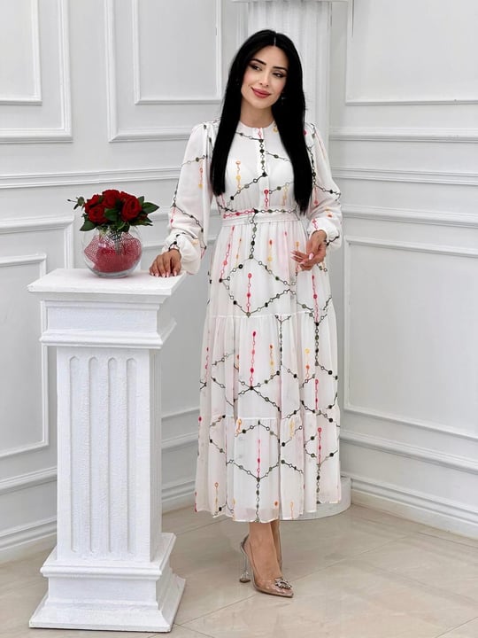 Miss İndigo Elbise 1330 T-24 Beyaz