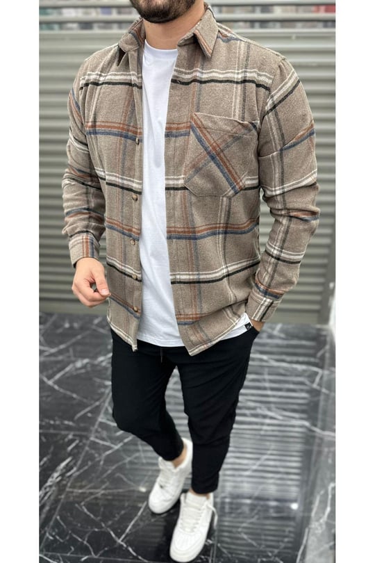 Oduncu Gömlek 232040-Bej