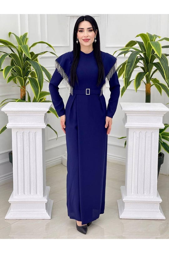 Omuz Saçak Taş Tulum 3740-Saks