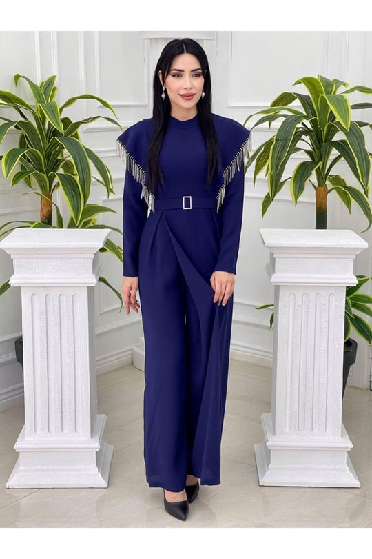 Omuz Saçak Taş Tulum 3740-Saks