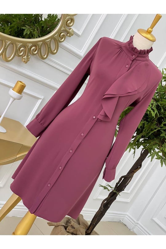Önü Volanlı Tunik 5217-Rose