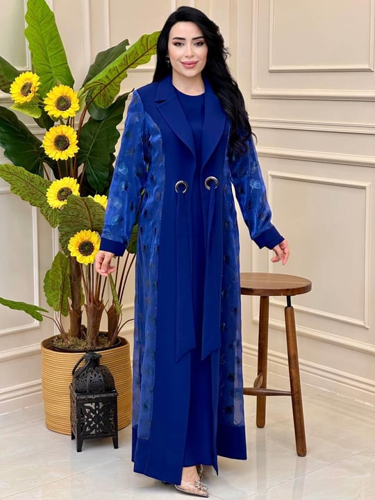 Organize Detay Abaya Elbise 3008 E025 Saks
