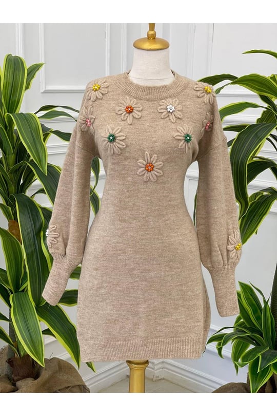 Papatya Desen Tunik 7626-Bej