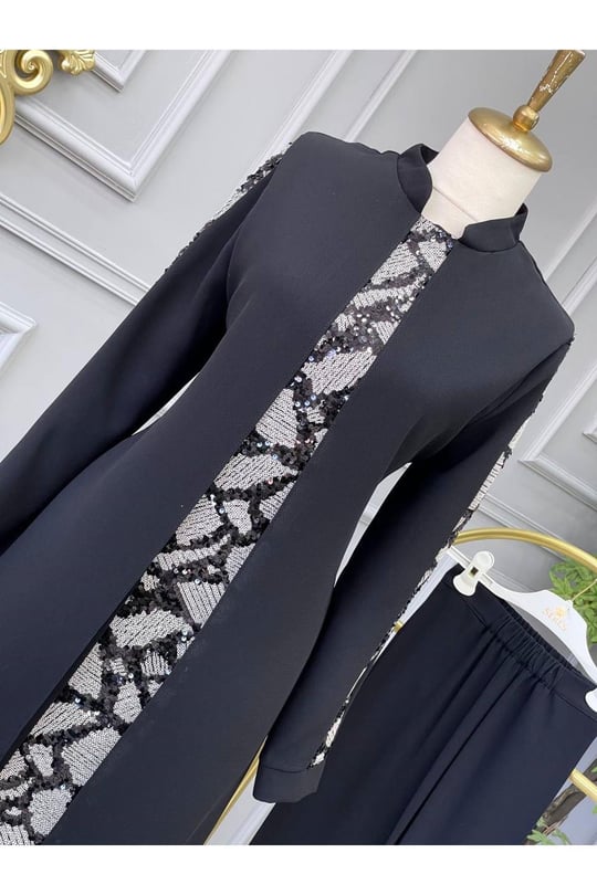 Payet Pantolonlu Takım 4119-Beyaz