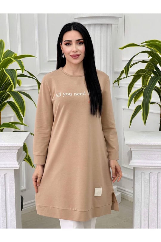 Penye Spor Tunik 714-Bej