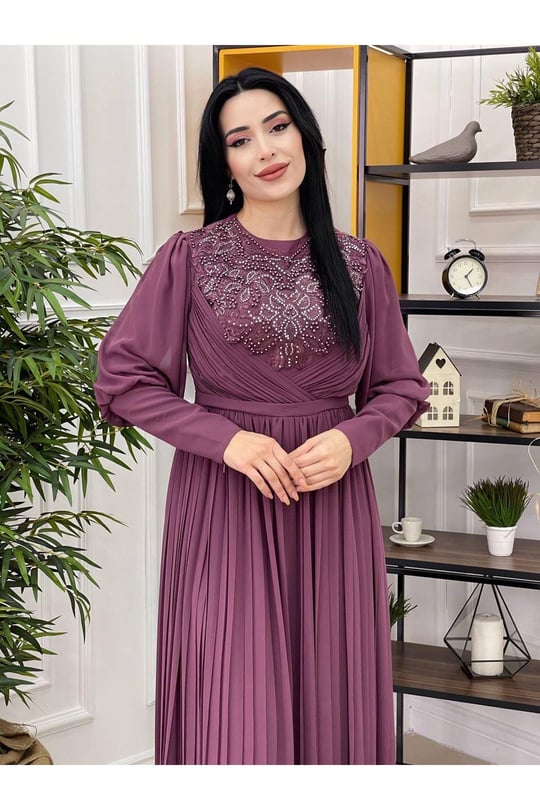 Piliseli Abiye 3078-Rose