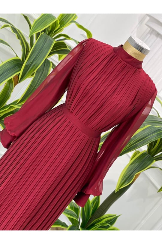 Piliseli Jan Jan Elbise 3747-Bordo