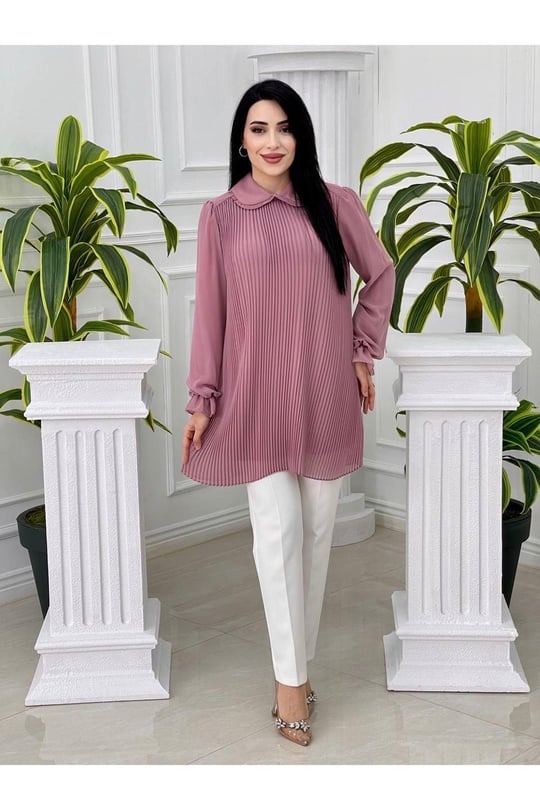 Piliseli Şifon Tunik 2062-Purdra