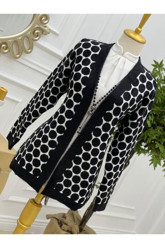 Puantiye Yumoş Hırka 4221-Siyah