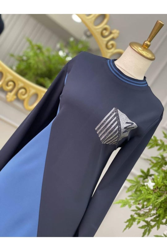 Scuba tunik 532-İndigo Mavi