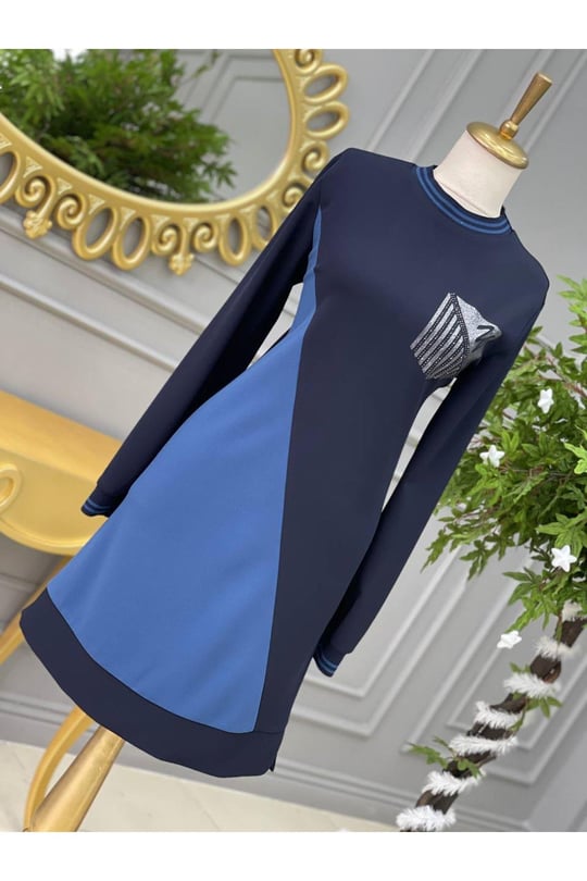 Scuba tunik 532-İndigo Mavi