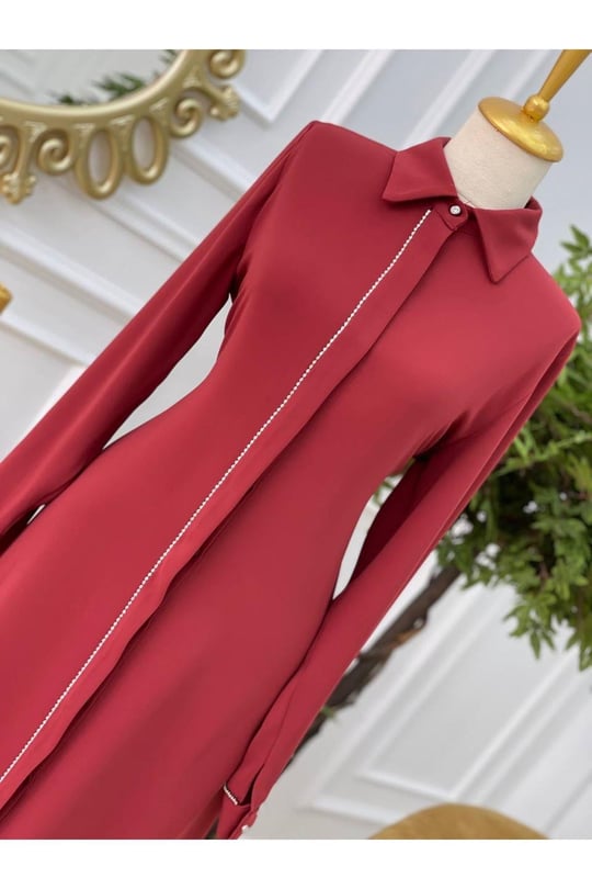 Şerit Taş Tunik 637-Kiremit
