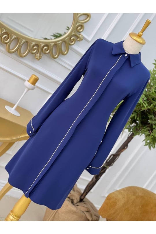 Şerit Taş Tunik 637-Saks