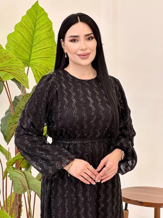 Sim şerit Tül Elbise 4733 T-25 Siyah