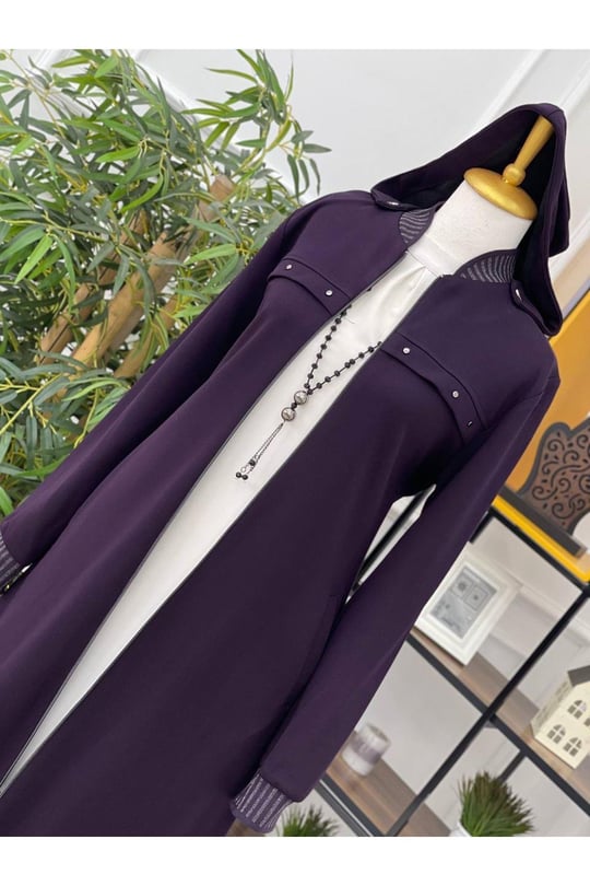 Sim Yakalı Ribanalı Kap 1078-Mor