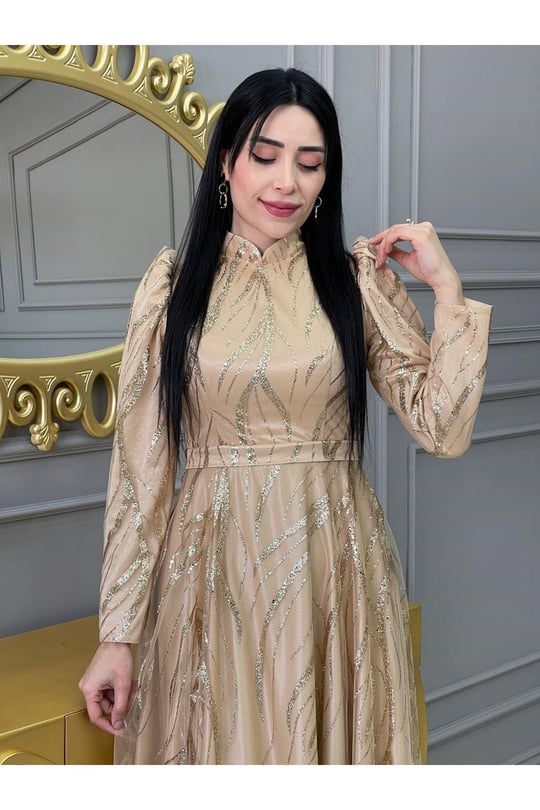Simli Abiye 18055-Gold