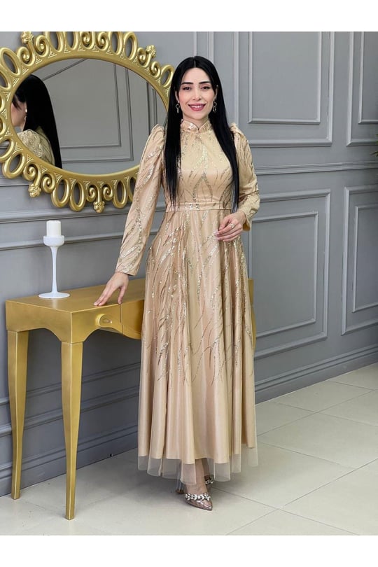 Simli Abiye 18055-Gold