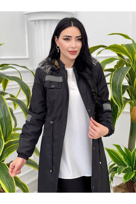 Spor Tam Boy Parka 4228-Siyah