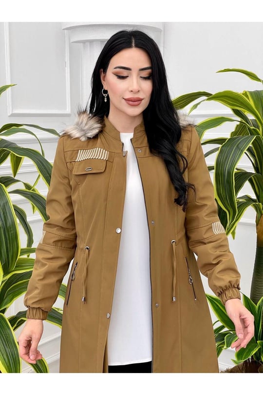 Spor Tam Boy Parka 4228-Taba
