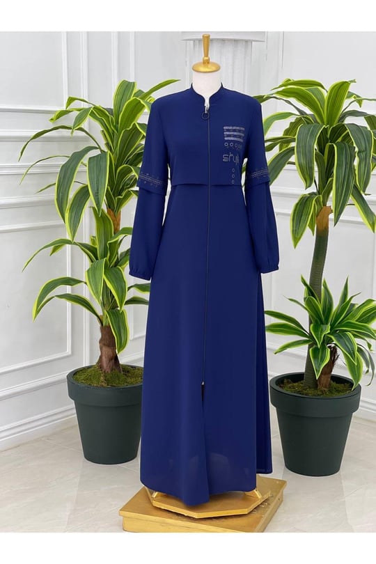 Style Baskı Pardesü 4077-Saks