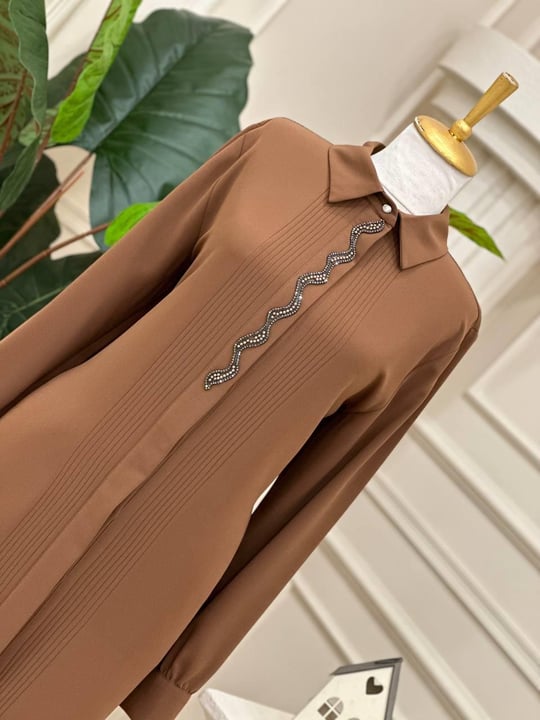 Su Taşı Büyük Beden Tunik 5430 T-24 Taba