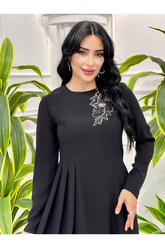 Taş Pile Tunik Takım 22tk37-Siyah