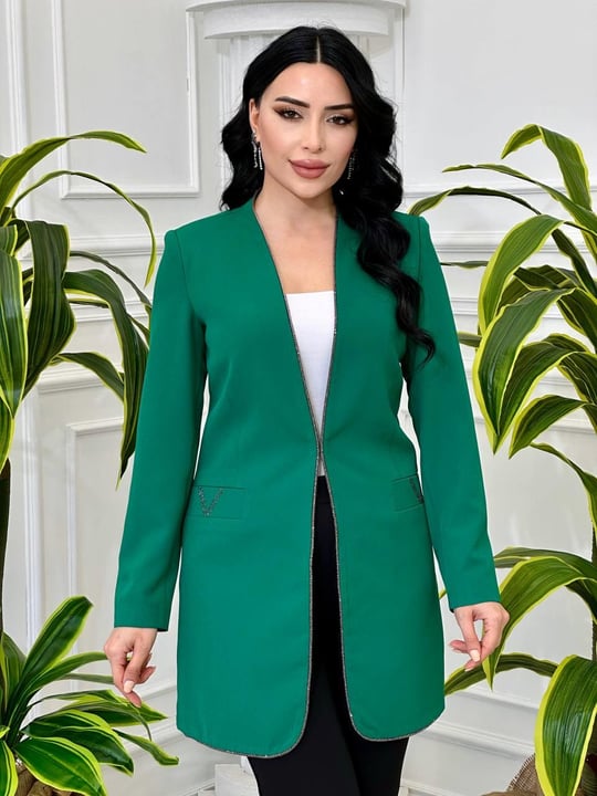 Taş Şerit Biyeli Ceket 8008 T-24 Yeşil