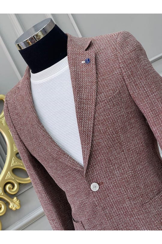 Tek Ceket - 402-Bordo