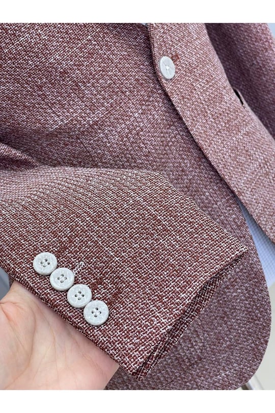 Tek Ceket - 402-Bordo